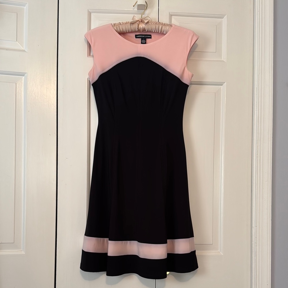 American Living Black and Pink Cap Sleeve Dress